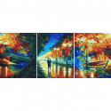 Осенняя аллея Триптих Раскраска картина по номерам на холсте