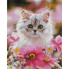  Котенок среди цветов Алмазная вышивка мозаика на подрамнике GF0862