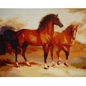 Кони Раскраска по номерам на холсте Worad Art