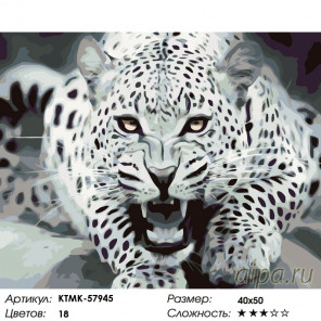 Количество цветов и сложность Угроза леопарда Раскраска по номерам на холсте Живопись по номерам KTMK-57945
