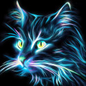 Неоновый кот Алмазная вышивка мозаика