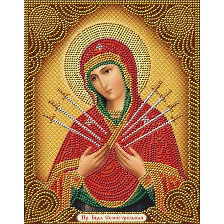 Алмазная мозаика икона Богородица Семистрельная