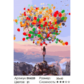 Количество цветов и сложность На вершине горы Раскраска картина по номерам на холсте EX6225
