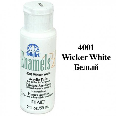 4001 Белый Эмалевая акриловая краска Enamels FolkArt Plaid
