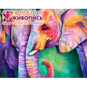 В рамке Мудрость слонов Алмазная вышивка мозаика АЖ-1385